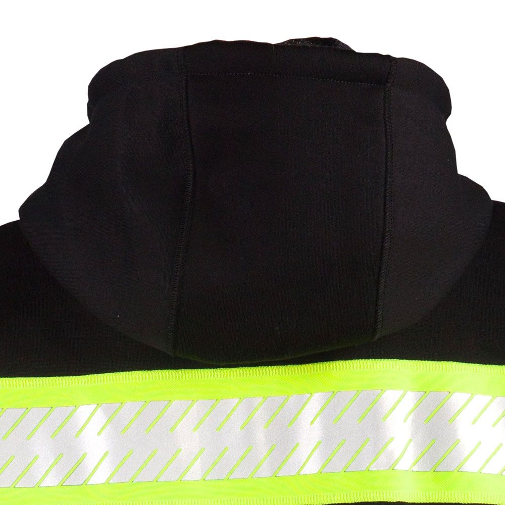 HIVIS CONTRAST BLACK BOTTOM FULL-ZIP HOODIE SWEATSHIRT